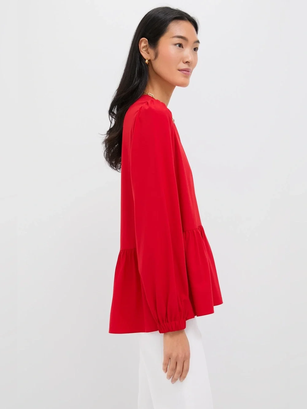 NWOT Pomander Place Carlota Peplum Blouse Top Size L